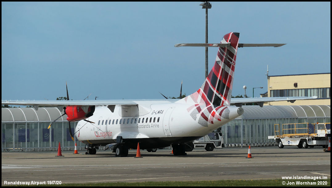 Loganair ATR42500 GLMRA c/n 490 Ronaldsway 19/7/20
